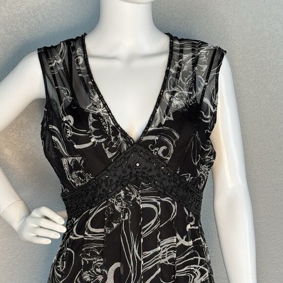 Vtg ECI Midi Dress Empire Waist Sleeveless Mesh Size 6 Y2k Whimsigoth Fairy - Picture 5 of 9